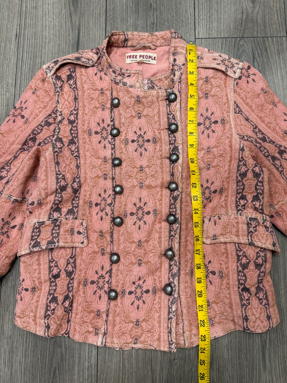 NWT Free People Lotty Jacquard Jacket Sz Medium in ROSE SMOKE - Picture 6 of 10